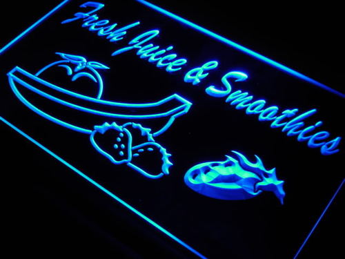 Fresh Juice Smoothies Drink Cafe Neon Light Sign